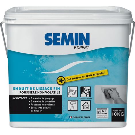Enduit de lissage - Semin - Finition des Murs - Intérieur - Seau 10 kg