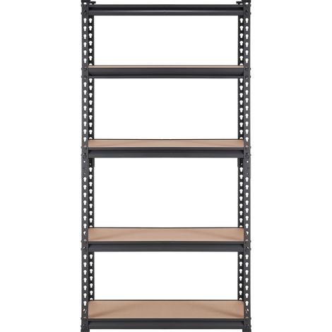 Mophorn Estantería de almacenamiento de 5 niveles , organizador de metal resistente y ajustable, capacidad de 2000 lb, 30" de largo x 12" de ancho x 60" de alto, color negro para cocina, despensa, sót (1/5)