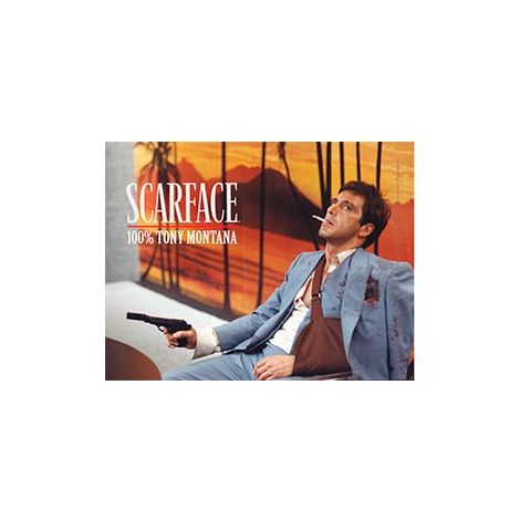 SD toys Tony Montana Scarface Poster in vetro, vetro temperato, 40x30x3