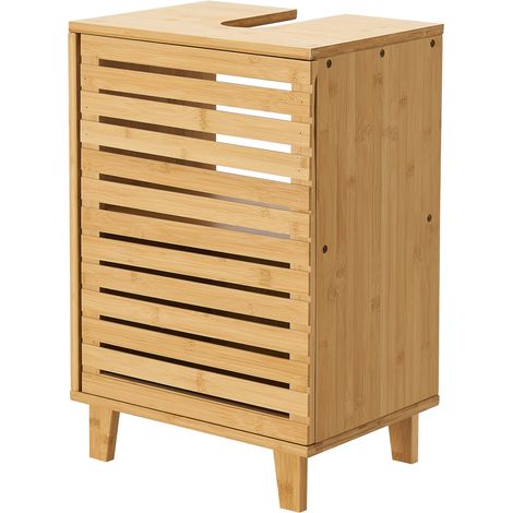 Mobiletto sottolavabo in bambù Iveland 60 x 40 x 30 cm finitura naturale 030009980