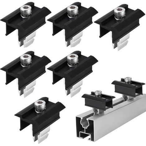 Support de Panneau Solaire, 6 Pièces Morsetto Centrale per Pannello Solare, Supports Toit de Montage pour Panneaux Solaires, pour Supports de Module Solare de 30 mm à 45 mm (1/5)