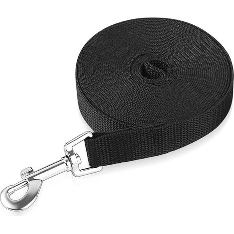 Laisse Longe 5 m Nylon Chiens Petits Mousqueton D Noir Nylon 5 m dressage rappel mousqueton D chiens petits (1/5)