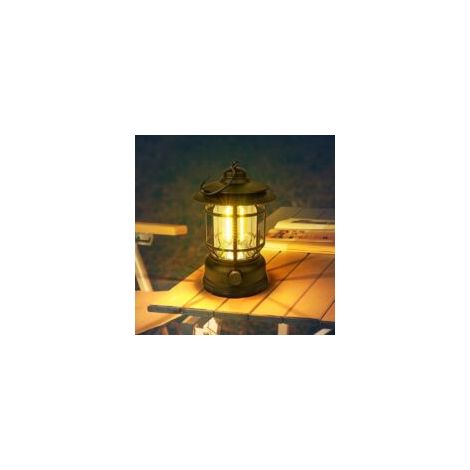 Lanterna da campeggio vintage, lanterna da campeggio a LED, lampada da campeggio retrò a batteria, 3 modalità, luce da tenda impermeabile IPX4 per campeggio, pesca, giardino, escursionismo, emergenza 