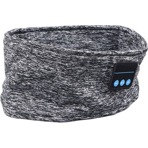 Casque Bluetooth Bandeau Gris - Écouteurs sans fil pour sport, course, cyclisme en extérieur, musique de sommeil, masque pour les yeux (1/5)