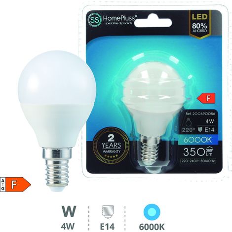 LED E14 SPHERIQUE - 4W BLANC FROID