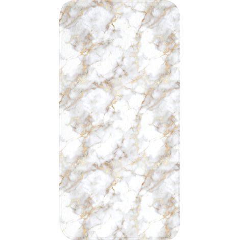 TAPPETINO DA BAGNO Venature dorate - Marmo - Bianco 60x120 cm