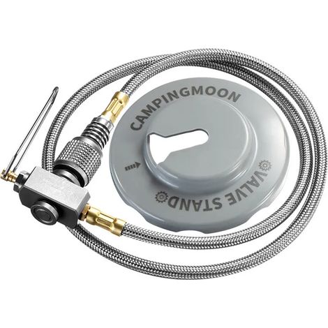 Adaptateur pour réchauds à gaz de camping, câble de raccordement pour bouteilles de gaz plates avec valve, tuyau de raccordement pour bouteilles de gaz plates, réchauds de cuisine portables (1/2)