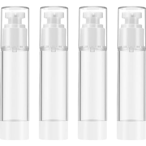 Flacon Pompe Vide 50ml, 4 Pcs Airless Flacon Pompe Vide, Distributeurs de Crème Airless, Flacons À Pompe sans Air, Rechargeables Distributeurs de Crème, Vacuum Contenant Cosmetique, pour Voyage