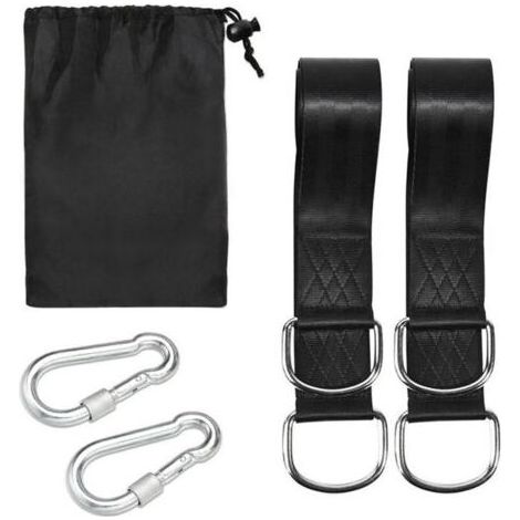 Kit de suspension pour balançoire d'arbre, lot de 2, avec 2 mousquetons de sécurité (300 cm) (1/4)