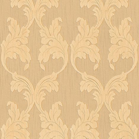 BRICOFLOR Papier peint baroque Tapisserie baroque Papier peint intissé Beige / crème Orange - 10,05 x 0,53 m (1/5)