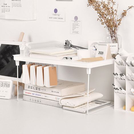 Aufbewahrungsregal für Studentenwohnheime, robustes PP und Metall, faltbar, schlichtes Design, Tischregal für Zuhause, Studentenwohnheim, Büro, weiß