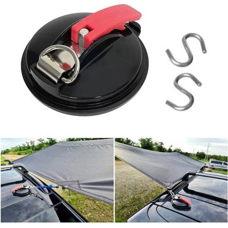 Juego de 2 ventosas multifuncionales para coche, con capacidad máxima de 22 kg, para toldos, lonas y fundas de vehículos. (1/4)