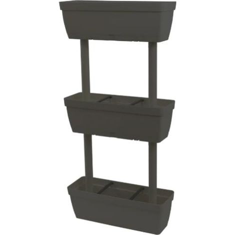 FIORIERA DA GIARDINO KIT 3PZ ANTRACITE CM 50X17X100H