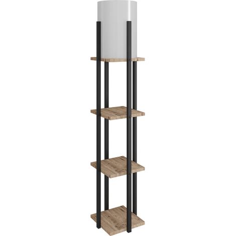 Lampe mit 3 quadratischen Ablagen H135 cm - NORA (1/3)