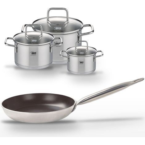 Lot Poêle 28 cm Elo Bistro Line & 3 Faitouts Elo Citrin 12/16/20 cm (1/4)