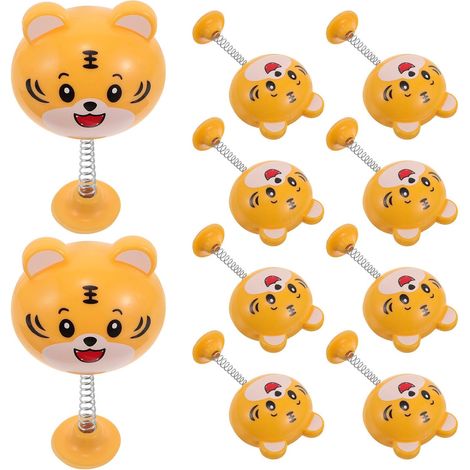 Decoración de casco de ABS amarillo, 10 piezas, figura cabezona de tigre (1/5)