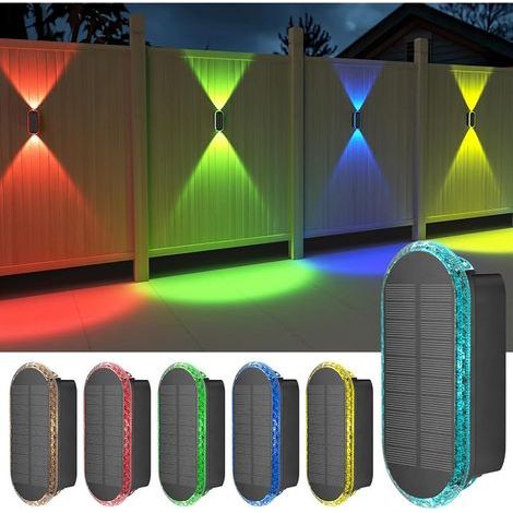Lampe Solaire Exterieur Applique Murale: 6 Pack Up Down RGB lumiere Solaire (1/5)