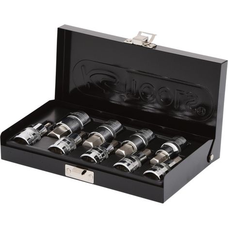 1/2" Serie di bussole p.viti a esagono incassato CHROME corte,9pz.4-17mm (1/2)