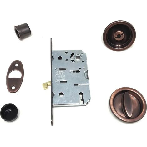 KIT SCIVOLA A LIBERO/OCCUPATO CON ROSETTE TONDE BRONZATO (1/2)