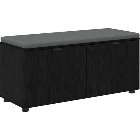 Panca per ingresso con cuscino Rovere Nero 100 x 38 x 46 cm vidaXL