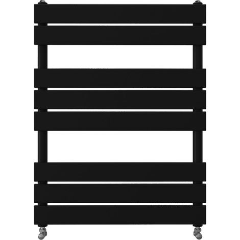 Heated Towel Rail Radiator 800x600mm Black Flat Panel (1/4)