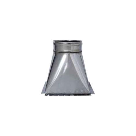 TRAMOGGIA IN ACCIAIO INOX AISI 304 MONOPARETE SPESSORE MM.0,6 mm.250x250 ø mm.200 mm.330h.
