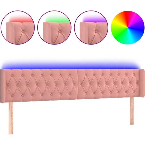 Maison Exclusive - Testiera a LED Rosa 203x16x78/88 cm in Velluto