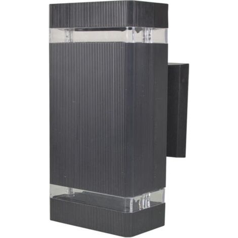 Pair - Applique murale solaire d'extérieur à LED, 1000 lumens, résistante à la pluie, à la corrosion, aux hautes températures, tension 220 V, matériau PVC/acrylique, noir (1/5)