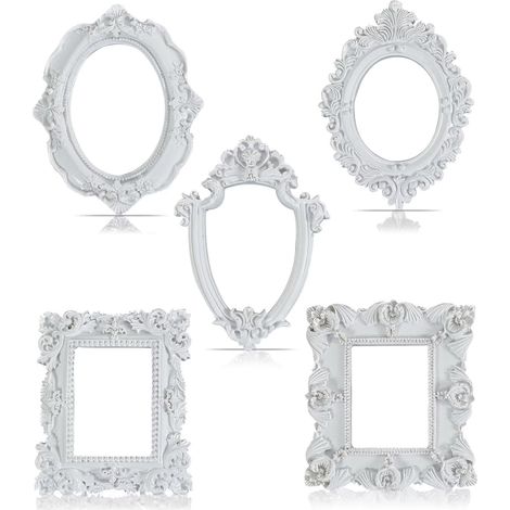 Set mit 6 kleinen, transparenten Rahmen im Barockstil, Mini-Fotorahmen zum Selbstzusammenbauen zur Dekoration Ihres Handys.