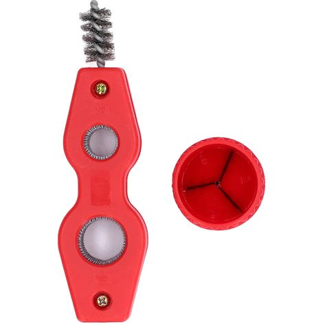 Ortviai Ensemble de nettoyage et ébarbage pour tubes en cuivre – Brosse polissante et alésoir intérieur/extérieur (1/5)