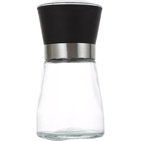 Moulin à Sel et Poivre - Corps en Verre Trempé - Mécanisme de Mouture en Céramique Réglable - Acier Inoxydable Brossé - Lot de 2 (1/5)