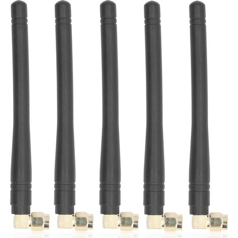 Lot de 5 antennes omnidirectionnelles 5G à gain élevé, interface SMA mâle coudée étanche, pour transmission de signal. (1/5)