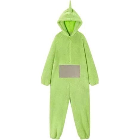 Manteau et imperméable pour chien,Adult Teletubbies Pyjamas Winter Costumes Onesies Cosplay Pajamas Noël Sleepwear Jumpsuit Halloween Animal Jumpsuit--vert,S