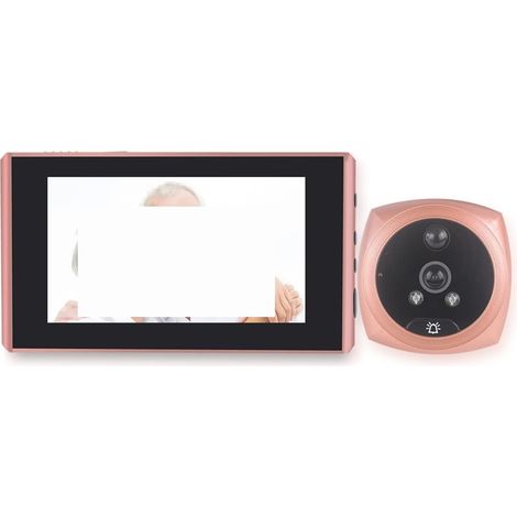 Caméra de sécurité sans fil avec sonnette vidéo Visionneuse de porte vidéo judas caméra détection de mouvement moniteur anneau numérique sonnette vidéo-oeil sécurité enregistrement vocal Installation (1/5)