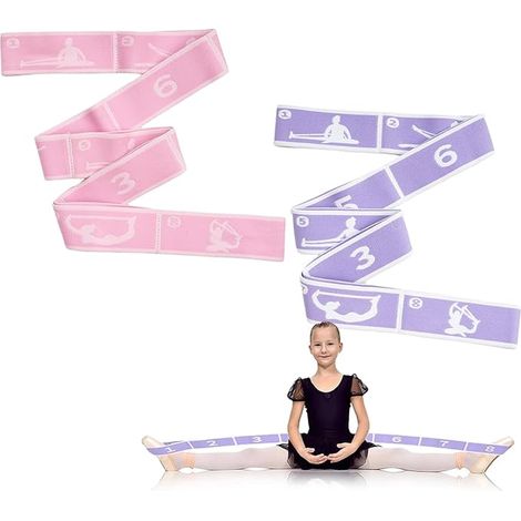Elastic Yoga Bands, Resistance Band Elastic Fitness Band with 8 Adjustable Loops for Stretching, Flexible Resistance Straps for Pilates, Yoga, Gymnastics (1/5)