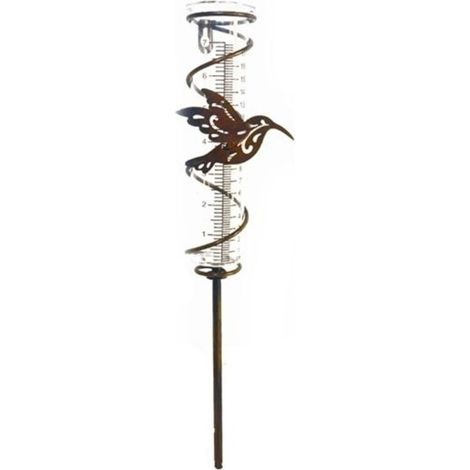 Jauge de pluie en fer style colibri, collecteur de pluie, tube de mesure de pluie extérieur, 45cm (1/5)