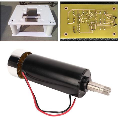 Moteur de broche CNC ER11 500W, moteur de broche refroidi par air 52 mm CC 48 V 12 000 tr/min 600 mN.m pour mini machines de gravure et de fraisage CNC DIY. (1/5)