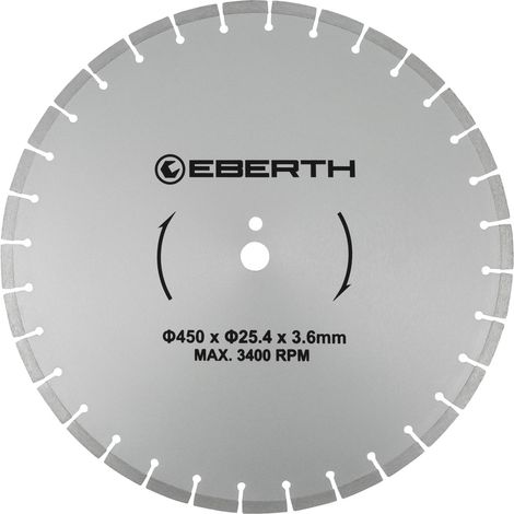 Eberth – Disque diamant Ø450mm pour meuleuse – Coupe nette pour béton, carrelage, granit et marbre – Alésage 25,4mm – Épaisseur 3,6mm (1/2)