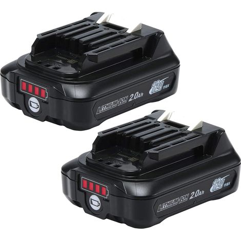 2X Battery for Makita 12V 2.0Ah / 2000mAh BL1020B BL1021B BL1040B BL1041B BL1016 BL1015 for Makita DF031D DF0331D TD110D JR103D JR105D HSS01D HP332D DC10SB MP100DZ DC10WA 197339-1 (1/4)
