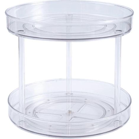 Plateau tournant à épices pour placard de cuisine, rangement de fruits, en-cas, salades - Organisateur pour placard, garde-manger, salle de bain, table, cosmétiques - Ensemble à 1 ou 2 niveaux (grand (1/5)