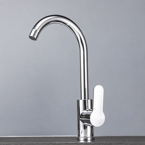 Mitigeur de lavabo col de cygne électroplaqué eau chaude et froide sans flexible réf 3598 42,5 × 23,5 × 7 cm 1 kg – Livraison gratuite