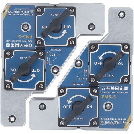Welding Magnet, Standard Pulling Force 25 kg, 2 Pieces, Firm Angle Mounting Bracket for Metal (1/5)