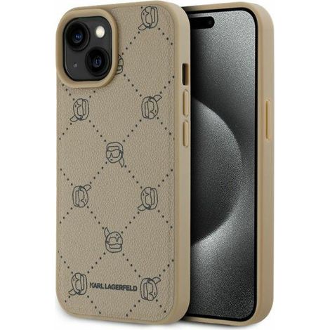 Karl Lagerfeld MagSafe Karl Heads Beige iPhone 15 Hülle (1/4)