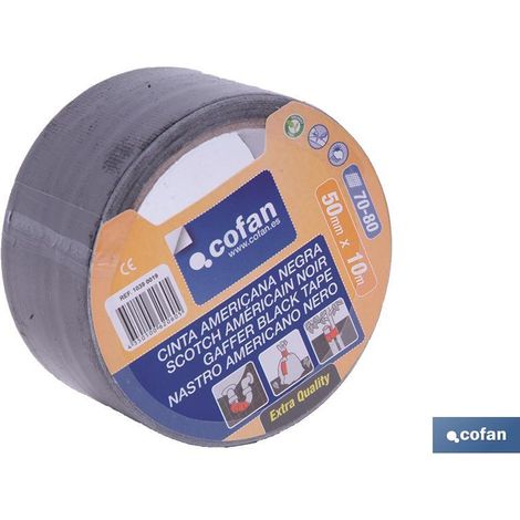 Schwarzes Klebeband, 190 Mikron, 50 mm x 50 m