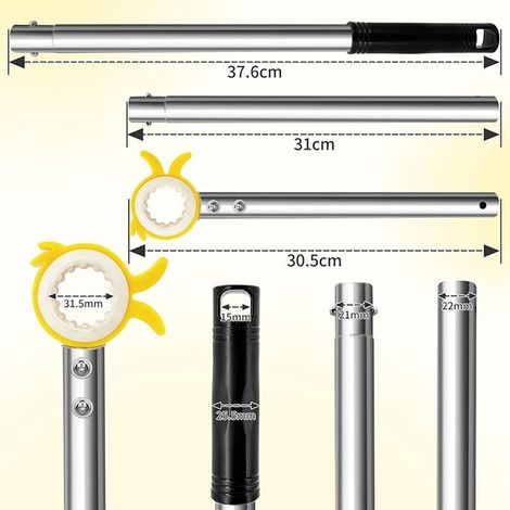 Roof Window Open Rod with Stainless Steel Window Handle Extender Telescopic Rod for Roof Window 92cm Yellow (1/4)