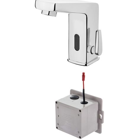 Miscelatore lavabo senza contatto con controllo della temperatura finitura cromo - Sensy
