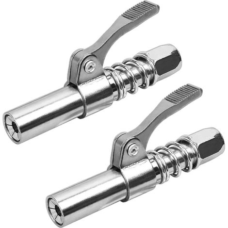 Embout Pompe a Graisse, graisseur, graisseur a Visser 2PCS raccord en Alliage avec Verrouillage 6 Griffes, Filetage Femelle 10mm pour graisseurs M6 M8 M10 M12 M14, Camion, Pelle, agricole (1/5)