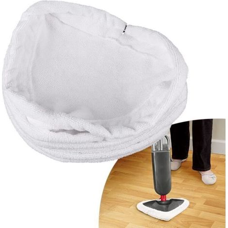 6x Housse blanc Microfibre pour vadrouille à vapeur 28 x 22 x 22cm remplacement lavable (1/3)