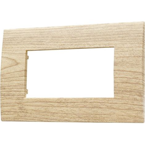 ETTROIT Placca Plastica 4P Colore Legno Chiaro Compatibile Con Vimar Arke VA83404