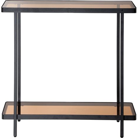 Consolle con due piani in vetro fumé L80 cm - ORA